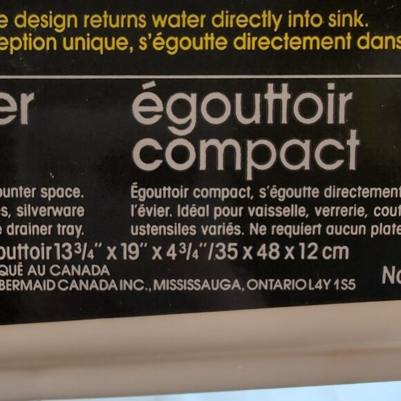 Rubbermaid Space-Saver Drainer 6054 Vintage 1988 Dish Drying Rack Almond Beige - Picture 14 of 14